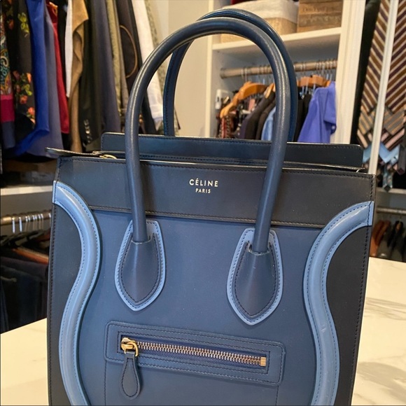 SOLD ON OTHER APP Celine Blue Multi Micro Tote - Picture 4 of 16